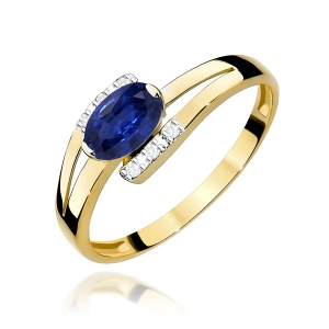 Pierścionek W0119 Szafir 0,70ct żółte złoto