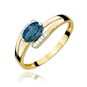 Pierścionek W0119 Topaz London Blue 0,50ct żółte złoto 375