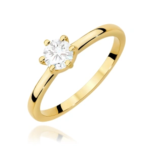 Pierścionek W0535 Diament Laboratoryjny 0,50ct żółte złoto