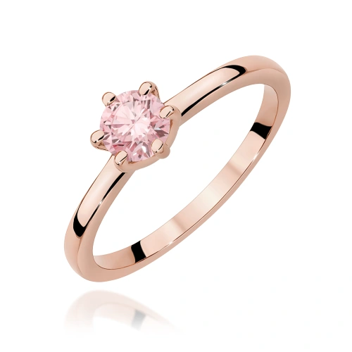 Pierścionek W0535 Diament Laboratoryjny różowy 0,50ct różowe złoto