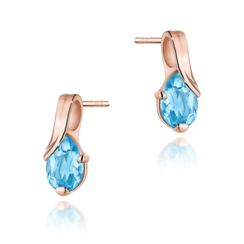 Kolczyki K0578 Topaz 2 x 0.90ct różowe złoto