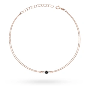 Bransoletka B0003 Czarny Diament 0,12ct różowe złoto