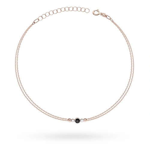 Bransoletka B0003 Czarny Diament 0,12ct różowe złoto