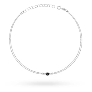 Bransoletka B0003 Czarny Diament 0,12ct białe złoto
