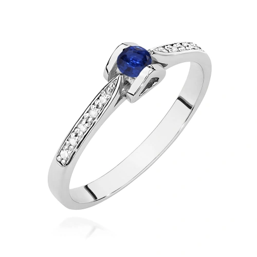 Pierścionek W0435 Szafir 0,15ct białe złoto