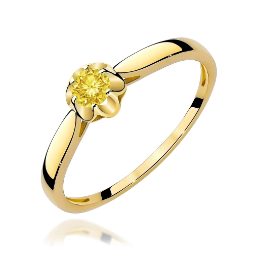 Ring W0062 Labordiamant Gelb 0,15ct Gelbgold