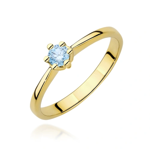Ring W0256 Labordiamant Blau 015ct Gelbgold