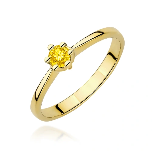 Ring W0256 Labordiamant Gelb 0,15ct Gelbgold 375