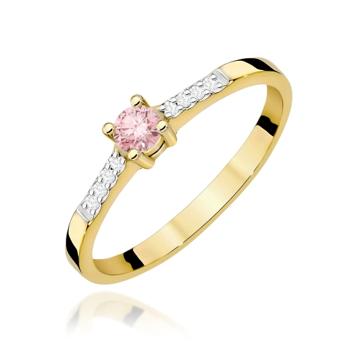 Ring W0382 Pink Lab Grown Diamond 0.15ct yellow gold 375