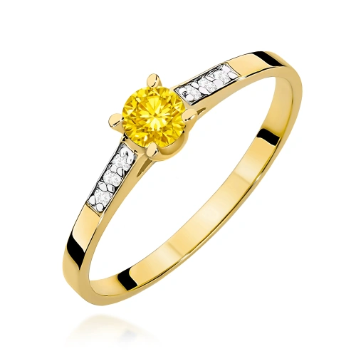 Ring W0399 Yellow lab-grown diamond 0.15ct yellow gold 375